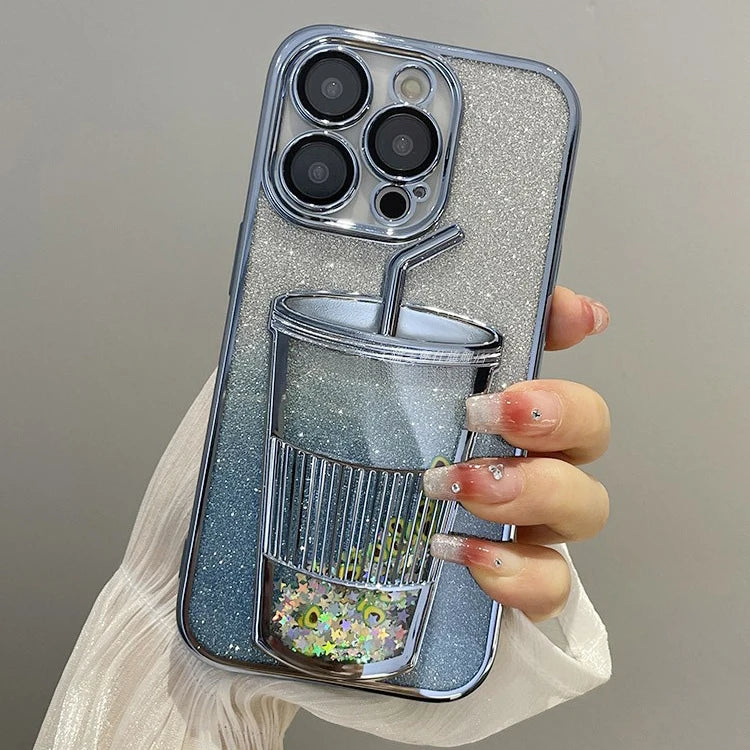 Quicksand Cup Plating Case for iPhone Camera Protection