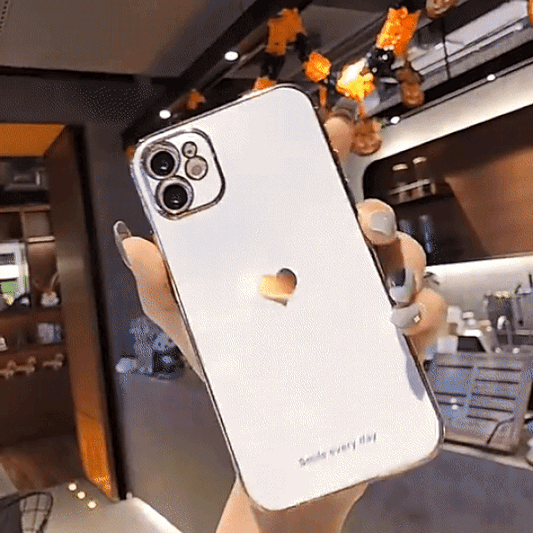 Soft Love Heart Electroplated Case For iPhone