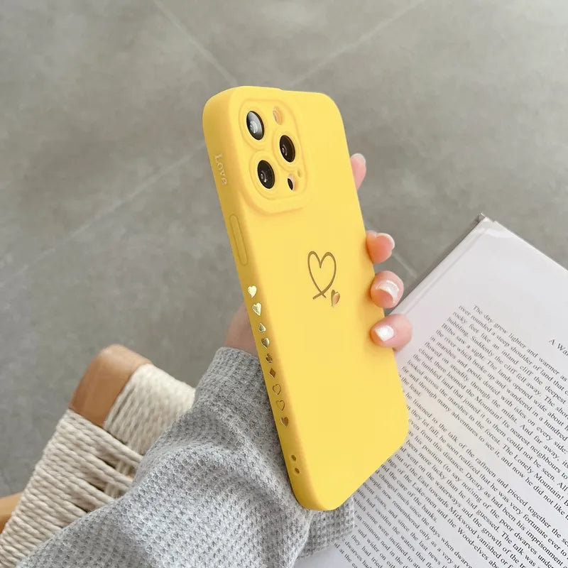 Soft Love Heart Phone Case For iPhone